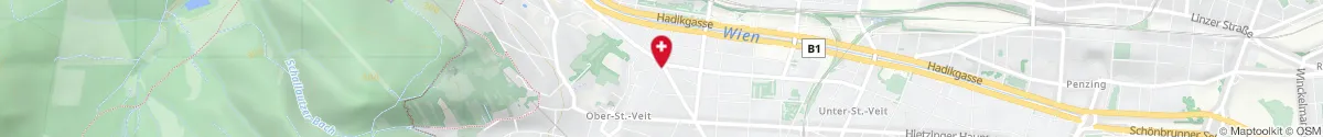 Map representation of the location for Apotheke St. Veit in 1130 Wien